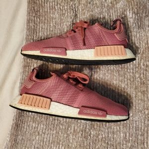 Pink adidas NMD R1 running shoes